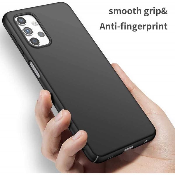Samsung A32 5G Erittäin ohut kumipinnoitettu mattamusta Cover Basic V2