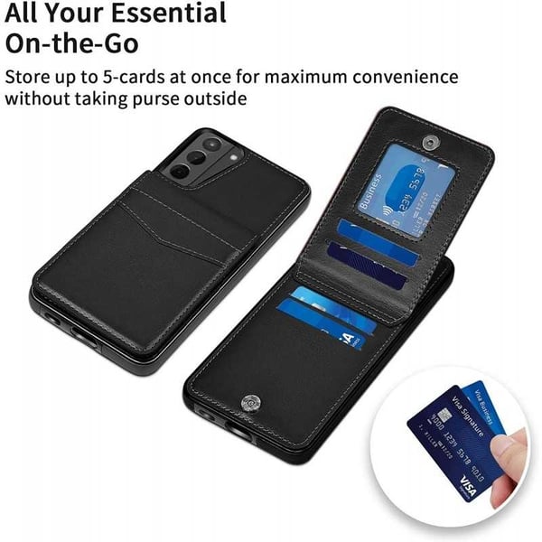 Samsung S21 Mobile Cover -korttikotelo 5-FACK Retro V3