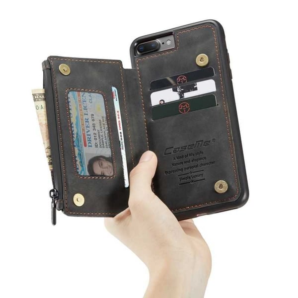 iPhone 8 Plus -suojuskorttipidike ja vetoketju 5-FACK CaseMe Flippr