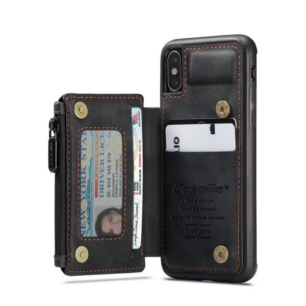 iPhone XS Max Cover -korttipidike ja vetoketju 4-POCKET CaseMe Flippr