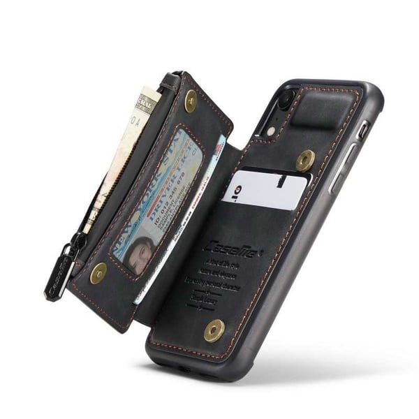 iPhone XR -kotelon korttipidike ja vetoketju 4-POCKET CaseMe Flippr