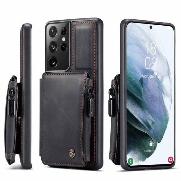 Samsung S21 Ultra Cover -korttipidike ja vetoketju 4-PACK CaseMe Flippr Samsung S21 Ultra Cover -korttipidike ja vetoketju 4-PACK CaseMe Flippr