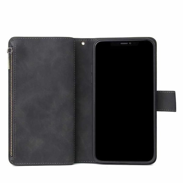 iPhone 11 Pro Max monitoiminen lompakkokotelo, vetoketjullinen 8 tasku