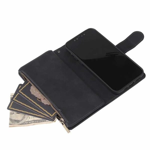 iPhone 12 Mini Multifunctional Wallet Case Vetoketjullinen 8-tasku