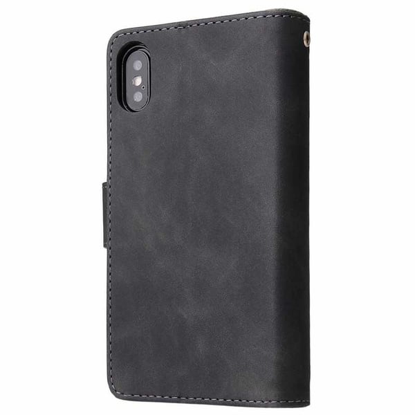 iPhone XS Max monitoiminen lompakkokotelo, vetoketjullinen 8 tasku