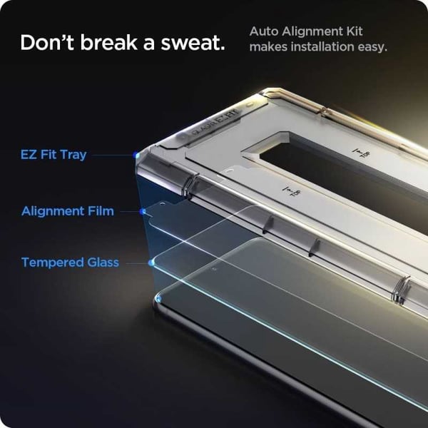 2-PACK Samsung S21 Plus karkaistu lasi asennuskehys Spigen EZ Fit