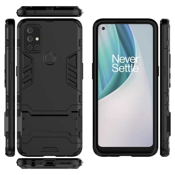 OnePlus Nord N10 iskunkestävä kotelo jalustalla ThinArmor