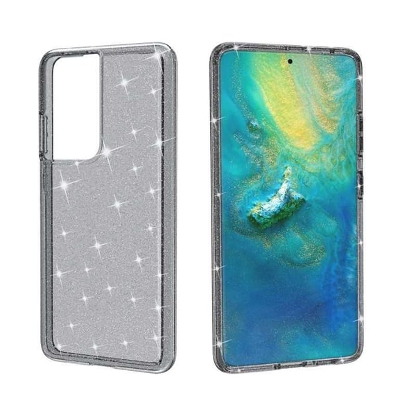 Samsung S21 Ultra Iskunvaimennin matkapuhelinkotelo Sparkle Black