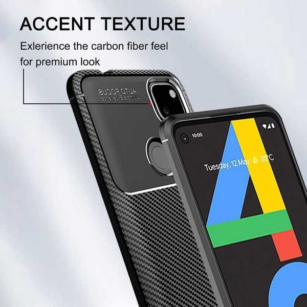 Google Pixel 4a 4G / LTE Iskunkestävä ohut kansi FullCarbon V4