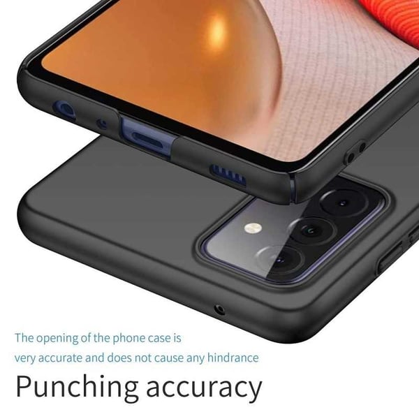 Samsung A72 5G Erittäin ohut kumipinnoitettu mattamusta Cover Basic V2