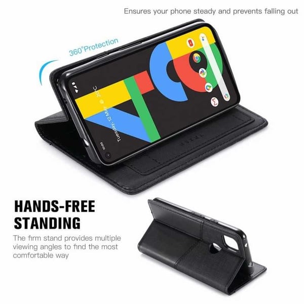 Google Pixel 4a 4G / LTE elegantti PU-nahkakotelo RFID-estolla