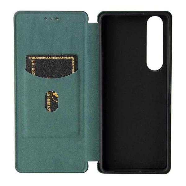 Xperia 1 III Flip Case -korttipaikka CarbonDreams Green