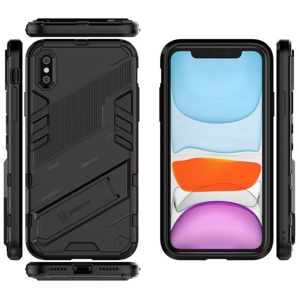 iPhone X / XS Iskunkestävä kotelo jalustalla ThinArmor V2