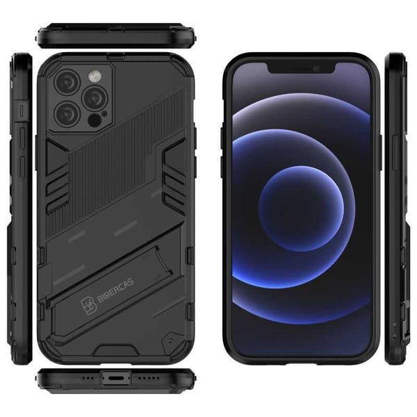 iPhone 12 Pron iskunkestävä kotelo jalustalla ThinArmor V2