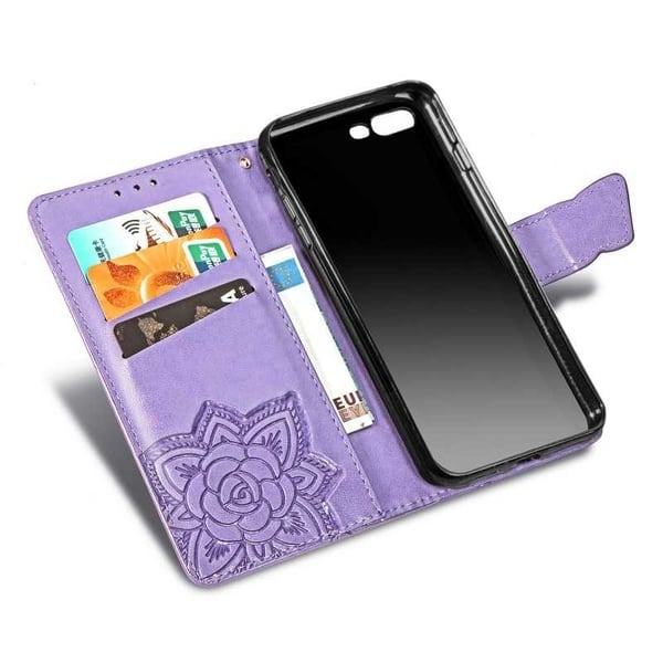 iPhone 6S/7/8/SE 2020&2022 Plånboksfodral PU-Läder 4-FACK Motiv Fjäril