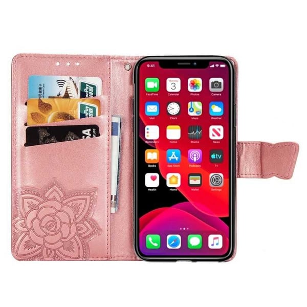 iPhone 11 Pro Max -lompakkokotelo PU-nahkainen 4-POCKET Motif Butterfly