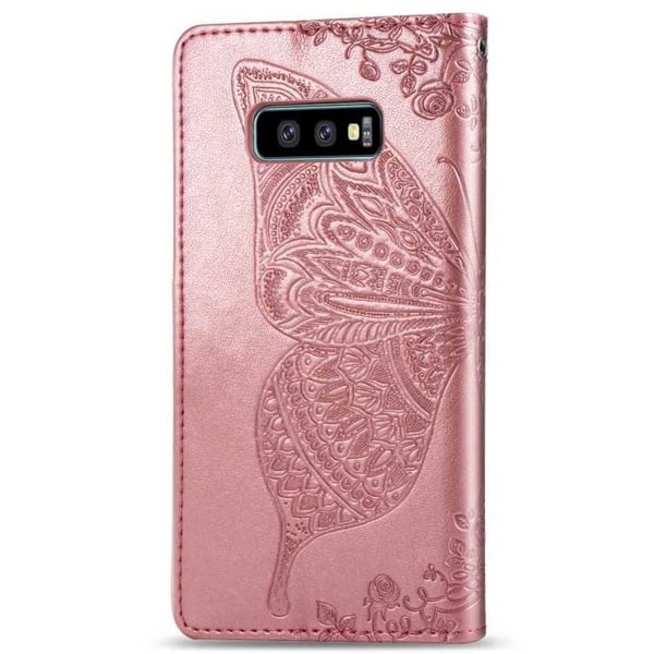Samsung S10e lompakkokotelo PU-nahkainen 4-POCKET Motif Butterfly