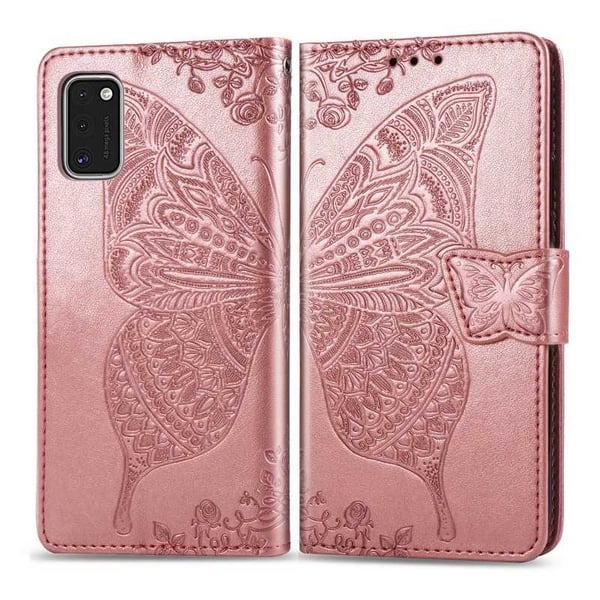 Samsung A41 Plånboksfodral PU-Läder 4-FACK Motiv Fjäril