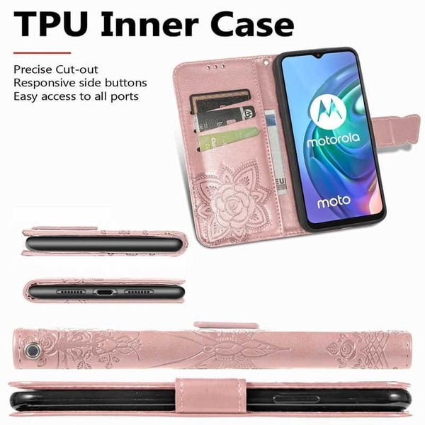 Motorola G30 lompakkokotelo PU-nahkainen 4-POCKET Butterfly Motif