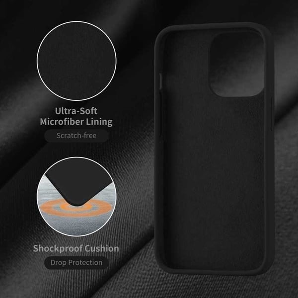 iPhone 13 Pro Erittäin ohut pehmeä kumipinnoitettu mattamusta kansi