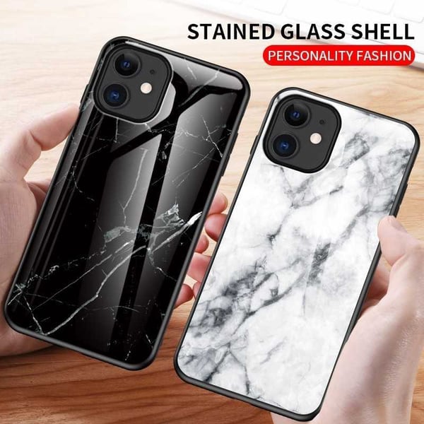 iPhone 13 Pro Marble Shell 9H karkaistu lasi tausta Glassback V2