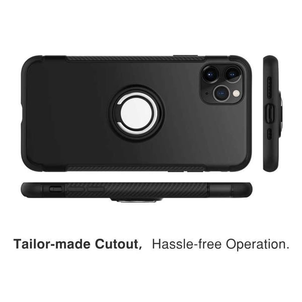 Käytännöllinen iskunkestävä iPhone 13 Pro Max -kuori sormustelineellä V2
