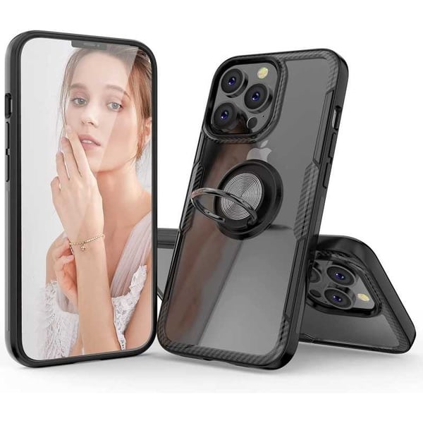 Käytännöllinen iskunkestävä iPhone 13 Pro Max -kotelo sormustelineellä V4 Käytännöllinen iskunkestävä iPhone 13 Pro Max -kotelo sormustelineellä V4
