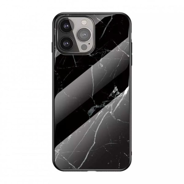 iPhone 13 Pro Max Marble Shell 9H karkaistu lasi tausta Glassback V2