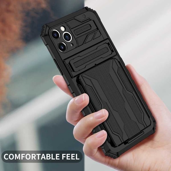 iPhone 11 Pro Max Iskunkestävä kansi Jalusta ja korttipaikka ThinArmor V3