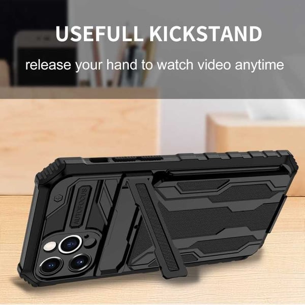 iPhone 12 Pro Max Stöttåligt Skal Kickstand & Kortfack ThinArmor V3