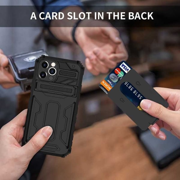 iPhone 12 Pro Max Stöttåligt Skal Kickstand & Kortfack ThinArmor V3