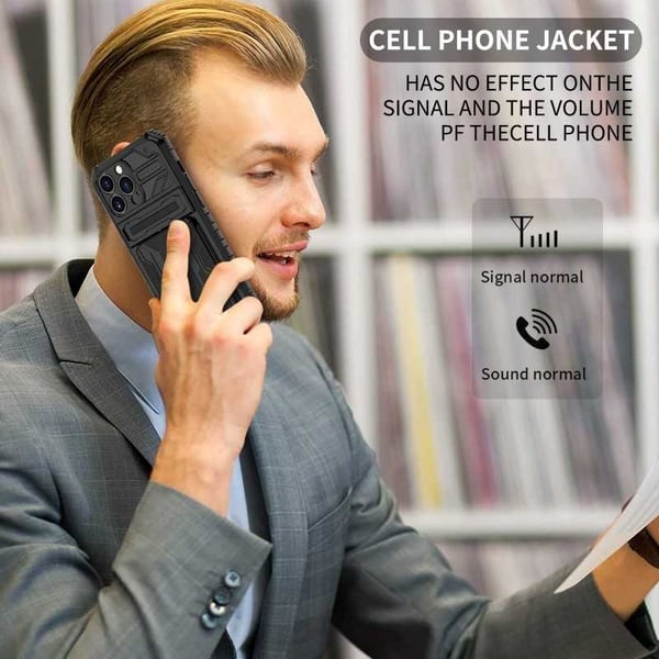 iPhone 13 Pro Iskunkestävä kansi Jalusta ja korttipaikka ThinArmor V3