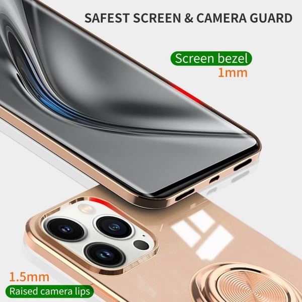 Tyylikäs ja iskunkestävä iPhone 13 Pro -kotelo, jossa on Flawless sormusteline