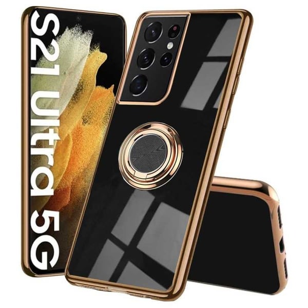 Samsung S21 Ultra elegantti ja iskunkestävä kotelo Flawless sormustelineellä