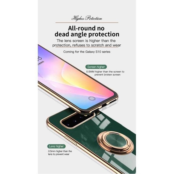 Samsung S10 tyylikäs ja iskunkestävä kotelo Flawless sormustelineellä