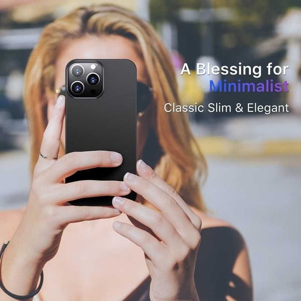iPhone 12 Pro Erittäin ohut kumipinnoitettu mattamusta Cover Basic V2