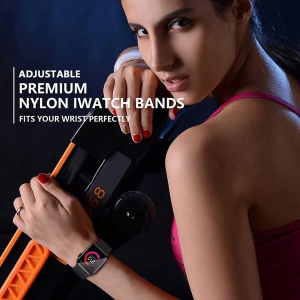 Apple Watch 38mm / 40mm / 41mm Justerbar & Elastisk Nylon Loop Armband