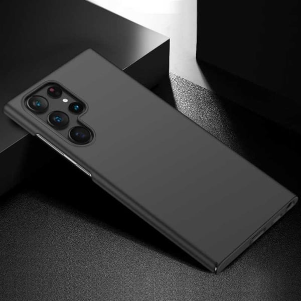 Samsung S22 Ultra-Ohut Kumipinnoitettu Matt Black Cover Basic V2