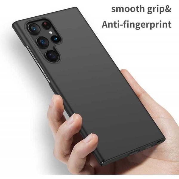 Samsung S22 Ultra-Ohut Kumipinnoitettu Matt Black Cover Basic V2