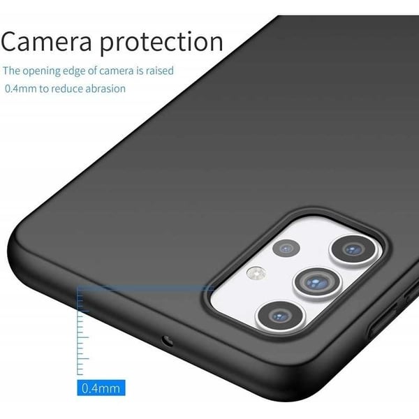 Samsung A32 4G Ultra-ohut kumipinnoitettu mattamusta Cover Basic V2