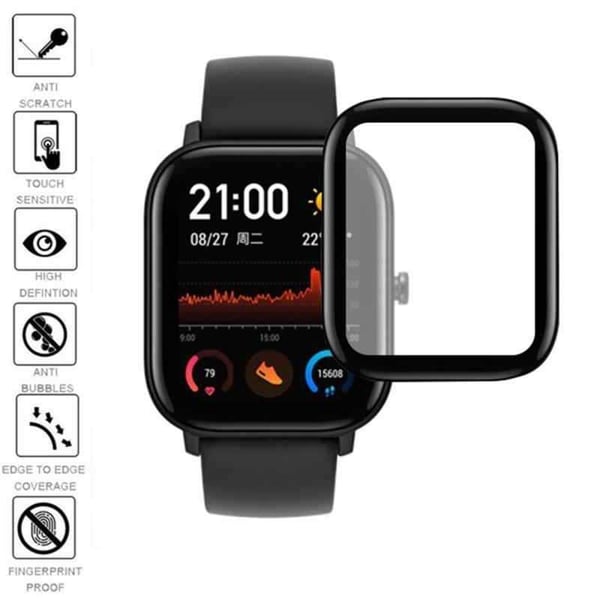 2-PACK Amazfit GTS 3 FullFrame 3D karkaistu lasi 0,26 mm 9H