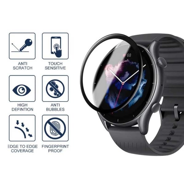 2-PACK Amazfit GTR 3 FullFrame 3D Härdat glas 0.26mm 9H
