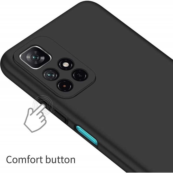 Xiaomi Redmi Note 11 / 11S Tunn Gummibelagd Mattsvart Skal Basic V2