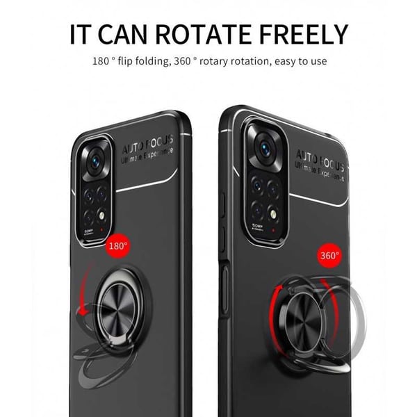 Xiaomi Redmi Note 11 / 11S Praktisk stødsikkert cover med ringholder V3