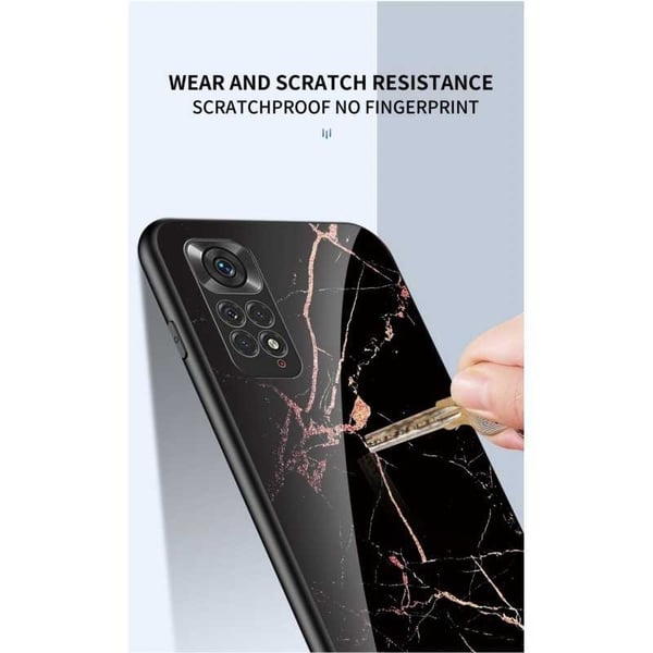 Xiaomi Redmi Note 11 / 11S Marmorskal 9H Härdat Glas Baksida Glassback V2
