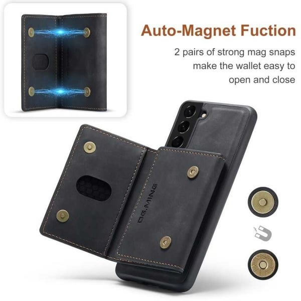 8-FACK Samsung S21 Stöttåligt Skal med Magnetisk Korthållare DG.MING Detach
