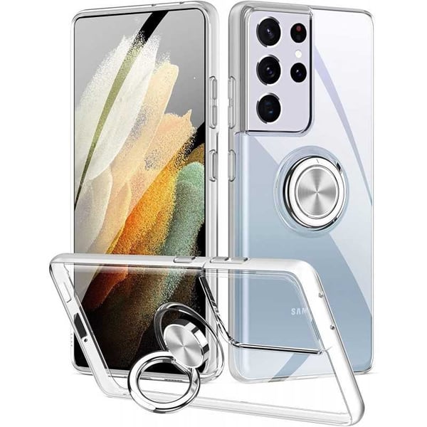Samsung Galaxy S21 Ultra iskunkestävä suojus sormustelineellä Fresh