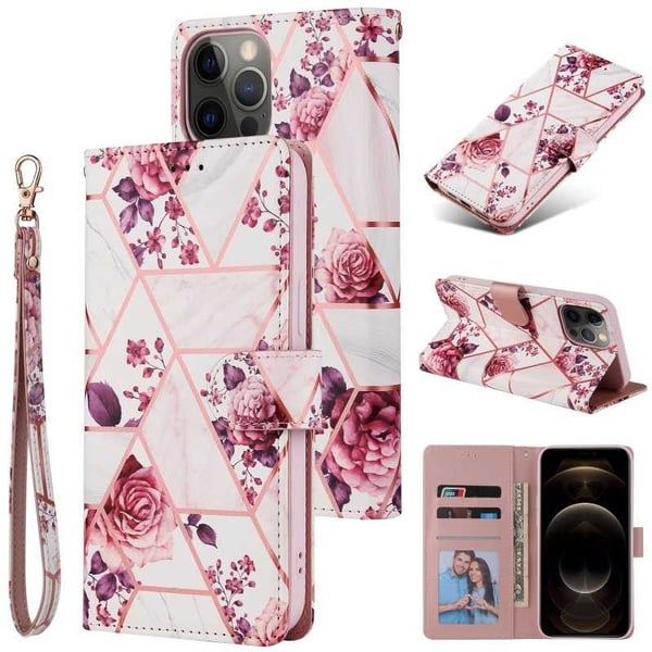 iPhone 12 Pro Max Trendikäs lompakkokotelo Sparkle 4-FACK