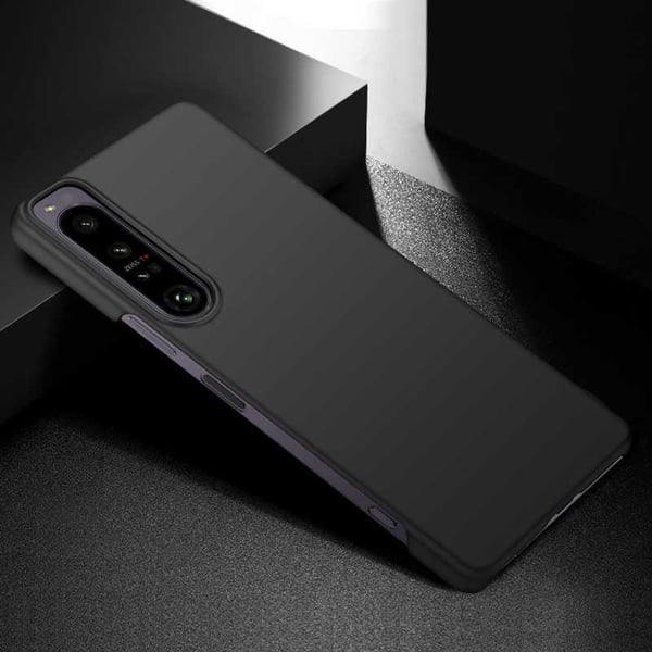 Xperia 1 IV Ultra-ohut kumipinnoitettu mattamusta Cover Basic V2