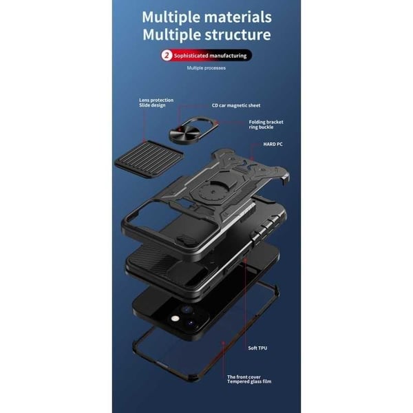 iPhone 14 Heltäckande Premium 3D Skal ThreeSixty CamShield